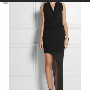 Helmet land asymmetrical drape jersey dress size small